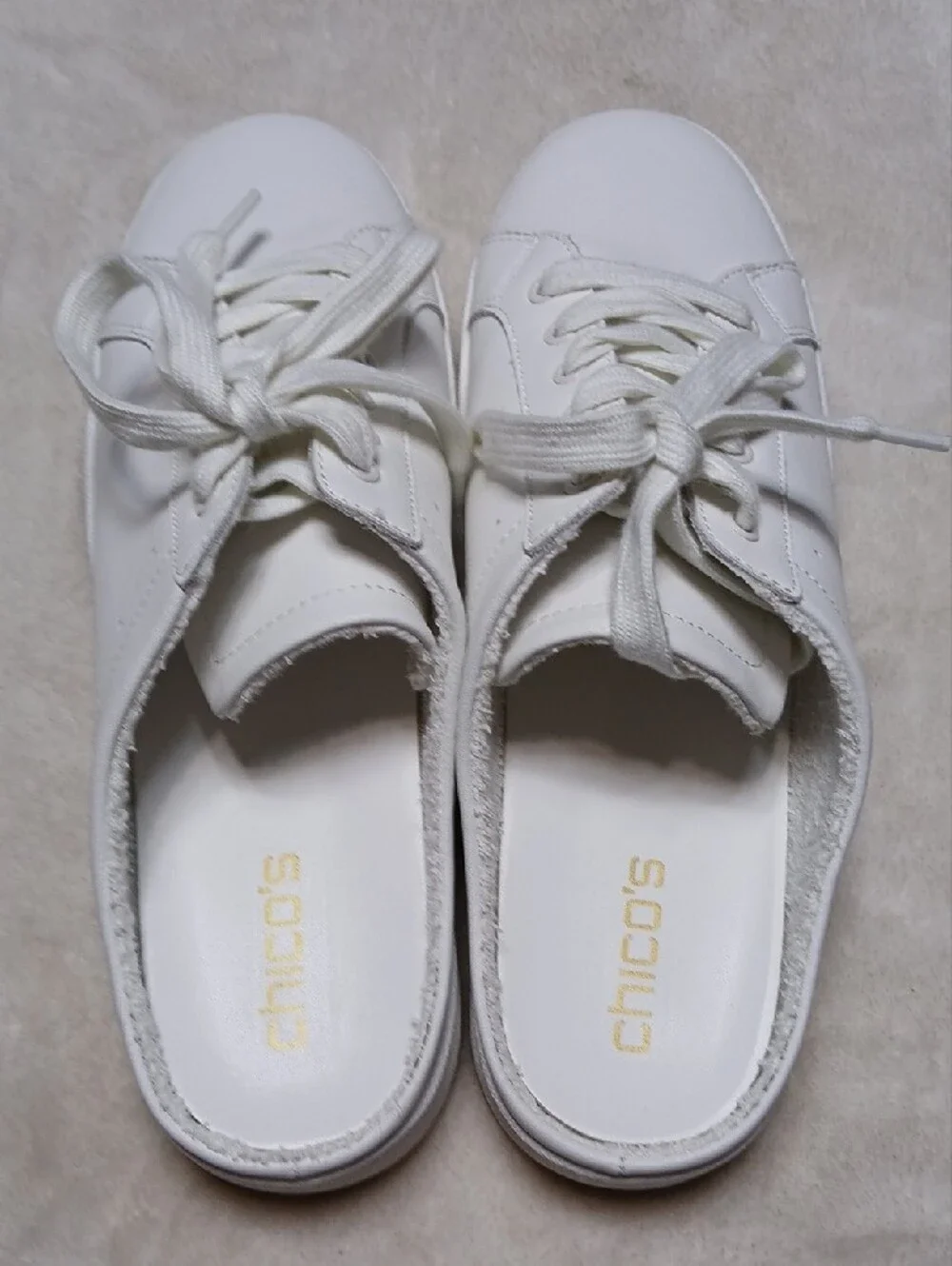 Chico's White Lace-Up Slide Sneakers  Size 10
